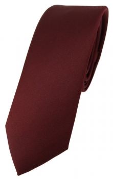 schmale TigerTie Designer Krawatte in weinrot einfarbig Uni - Tie Schlips