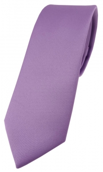 schmale TigerTie Designer Krawatte dunkles flieder einfarbig Uni - Tie Schlips