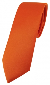 schmale TigerTie Designer Krawatte in orange einfarbig Uni - Tie Schlips