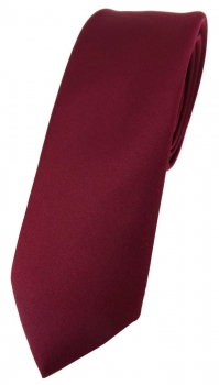 schmale TigerTie Designer Krawatte in bordeaux einfarbig Uni - Tie Schlips