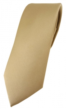 schmale TigerTie Designer Krawatte in dunkelgold einfarbig Uni - Tie Schlips