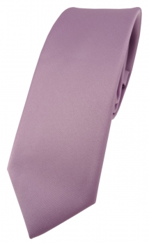 schmale TigerTie Designer Krawatte in flieder einfarbig Uni - Tie Schlips