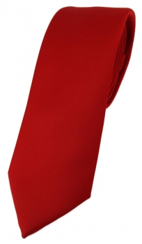 schmale TigerTie Designer Krawatte in verkehrsrot einfarbig Uni - Tie Schlips