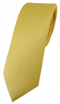 schmale TigerTie Designer Krawatte in gelbgold einfarbig Uni - Tie Schlips