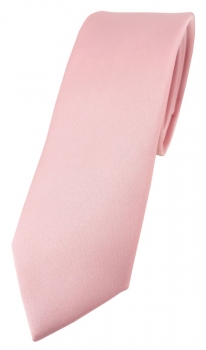 schmale TigerTie Designer Krawatte in rosa einfarbig Uni - Tie Schlips