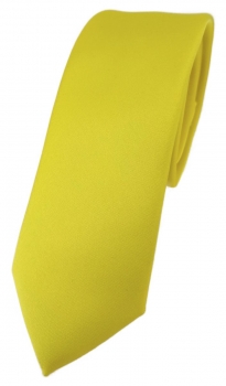 schmale TigerTie Designer Krawatte in gelb einfarbig Uni - Tie Schlips