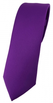 schmale TigerTie Designer Krawatte in lila einfarbig Uni - Tie Schlips
