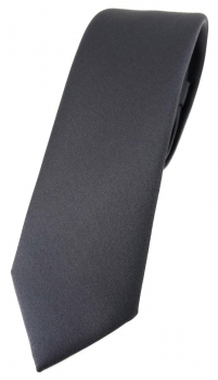 schmale TigerTie Designer Krawatte in anthrazit einfarbig Uni - Tie Schlips
