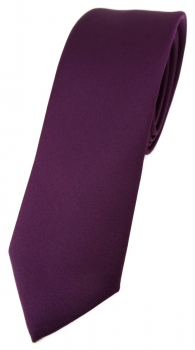 schmale TigerTie Designer Krawatte bordeauxviolett einfarbig Uni - Tie Schlips