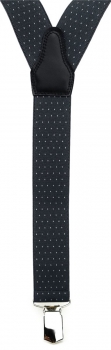 TigerTie Unisex Hosenträger mit 3 extra starken Clips - grau silber gepunktet