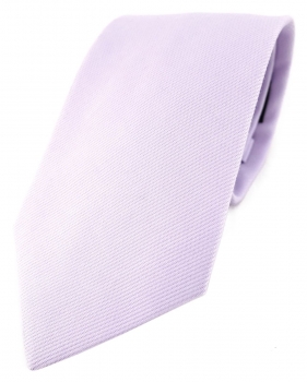 TigerTie Designer Krawatte in lila Uni - 100% Baumwolle - Krawattenbreite 8 cm