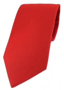 TigerTie Designer Krawatte in rot Uni - 100% Baumwolle - Krawattenbreite 8 cm