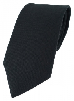 TigerTie Designer Krawatte schwarz Uni - 100% Baumwolle - Krawattenbreite 8 cm