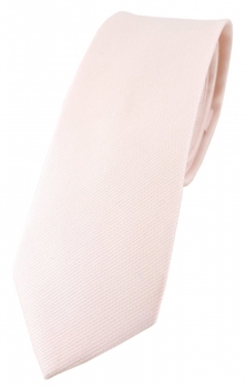 schmale TigerTie Krawatte zartrosa Uni - 100% Baumwolle - Krawattenbreite 6 cm