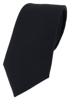 TigerTie Designer Krawatte in schwarz Uni mit aufgerauhter Oberfläche - Eisfond