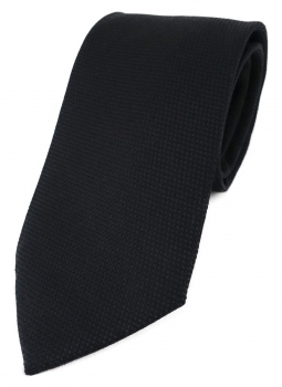 TigerTie Designer Krawatte Pique in schwarz gemustert - 100% Baumwolle