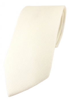 TigerTie Designer Krawatte Pique in creme gemustert - 100% Baumwolle