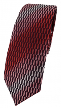 schmale TigerTie Krawatte in rot verkehrsrot rose schwarz silber grau gemustert
