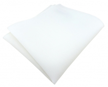 TigerTie Einstecktuch aus 100% Baumwolle in weiß Uni - Einstecktuch 26 x 26 cm