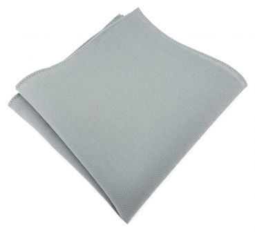 TigerTie Einstecktuch aus 100% Baumwolle in grau Uni - Einstecktuch 26 x 26 cm
