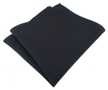 TigerTie Einstecktuch aus 100% Baumwolle schwarz Uni - Einstecktuch 26 x 26 cm