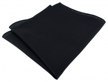 TigerTie Einstecktuch 100% Baumwolle - Pique in schwarz gemustert - 30 x 30 cm