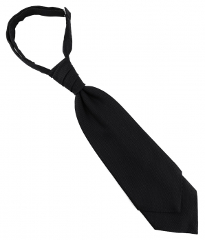 TigerTie Plastron Pique 2tlg Krawatte fertig gebunden in schwarz uni gemustert