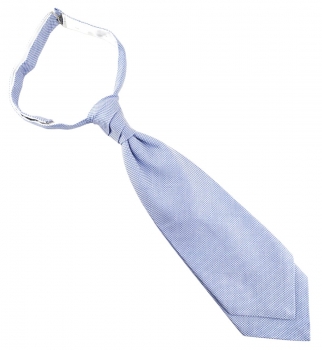 TigerTie Plastron Pique 2tlg Krawatte fertig gebunden hellblau-weiss gemustert