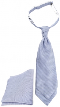 TigerTie Plastron Pique 2tlg Krawatte + Einstecktuch in blau-weiss gemustert