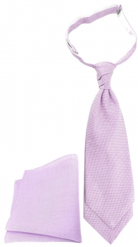 TigerTie Plastron Pique 2tlg Krawatte + Einstecktuch in flieder gemustert