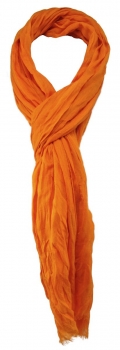 TigerTie - gecrashter Schal in orange unicolor einfarbig - Gr. 180 x 70 cm