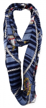 TigerTie Loop Schal in blau marine grau rot beige marine schwarz Nautik Symbole