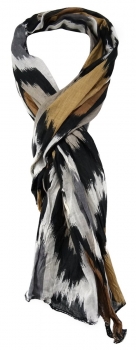 TigerTie - gecrashter Schal in braun schwarz grau anthrazit beige gemustert