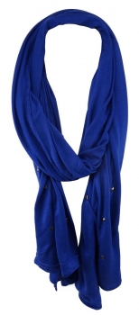 TigerTie Schal in royal blau einfarbig mit Nieten gemustert