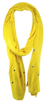 TigerTie Schal in gelb einfarbig mit Nieten gemustert