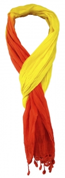 TigerTie Designer Schal in orange blutorange gelb Unifarben - Größe 180 x 50 cm