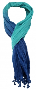 TigerTie Designer Schal in blau türkis Unifarben - Größe 180 x 50 cm