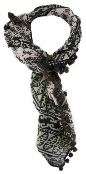 TigerTie Designer Halstuch in olive dunkelgrün grau gemustert