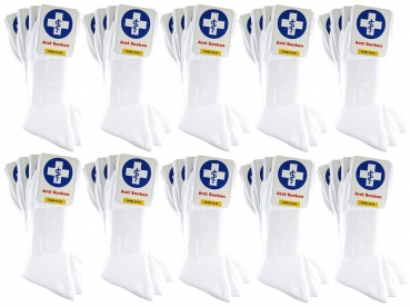 TigerTie - 40 Paar Arzt-Socken ohne Gummizug in weiss Gr. L = Gr. 43-46 (Large)