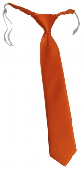 TigerTie Kinderkrawatte in orange einfarbig Uni - vorgebunden mit Gummizug