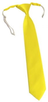 TigerTie Kinderkrawatte in gelb einfarbig Uni - vorgebunden mit Gummizug