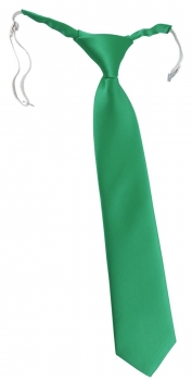 TigerTie Kinderkrawatte in grün einfarbig Uni - vorgebunden mit Gummizug