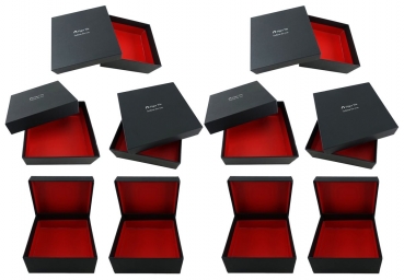 TigerTie - 10 Stk. Geschenkbox - Aufbewahrungsbox in schwarz, innen rot