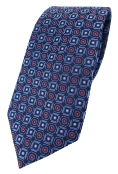 TigerTie Designer Krawatte in marine blau silber rot schwarz gemustert
