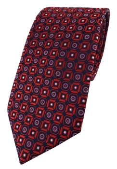 TigerTie Designer Krawatte in rot blau silber schwarz gemustert