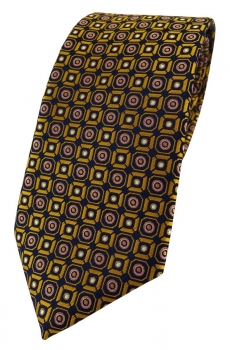 TigerTie Designer Krawatte in gold rosa silber schwarz gemustert