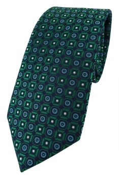 TigerTie Designer Krawatte in grün blau silber schwarz gemustert