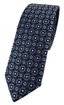 schmale TigerTie Designer Krawatte in anthrazit rosa silber schwarz gemustert