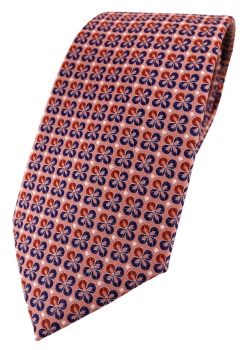 TigerTie Designer Krawatte in rot silber marine gemustert