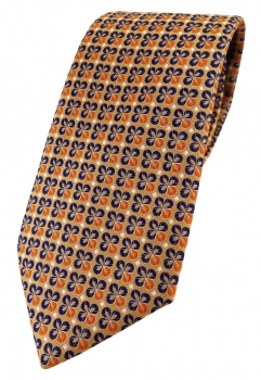 TigerTie Designer Krawatte in orange silber marine gemustert